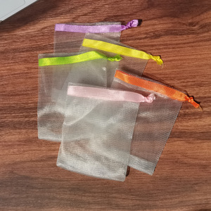 Bathing Cleaning 9*15Cm Exfoliate <strong>Net</strong> Holder Bag Ribbon <strong>Drawstring</strong> With Round Buckle Bubble Nylon Mesh Soap Bag - Product Image 4