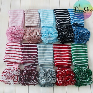 Mehrfarbige Kinderkleidung Mädchen Triple-Icing-Leggings Großhandel Einfarbige Kleidung Baumwolle Baby Rüschenhosen - Product Image 3