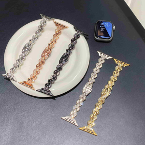Correa de pulsera de Metal de diamante brillante en forma de serpiente ostentosa para mujer para <span class=keywords><strong>Apple</strong></span> Watch Series 10 (WB1091T) - Product Image 1