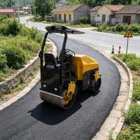 Rouleau vibratoire tandem 12 kW 2 tonnes 16 CV, mini-rouleau compact pour passages de cave et travaux d'aménagement paysager