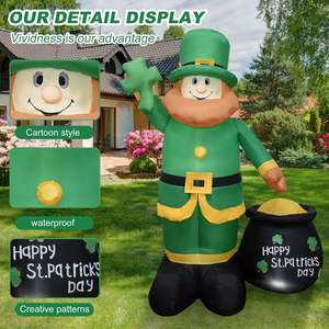 Personnalisation d'usine 6ft Giant Green Leprechaun Décorations extérieures gonflables pour la Saint-<span class=keywords><strong>Patrick</strong></span> et la fête irlandaise Leprechaun - Product Image 5
