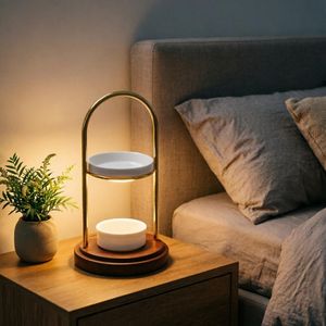 Metal Essential Oil Diffuser Ceramic Scented Wax Melter Candle <strong>Warmer</strong> Eco-Friendly Aromatherapy Burner for Home Spa Decor - Product Image 4