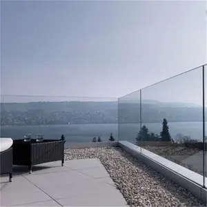 Décoration pratique et durable de garde-corps de canal en U en aluminium avec garde-corps de balcon extérieur en verre clair trempé américain pour villa