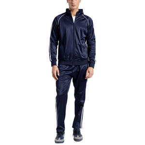 ชุดวอร์มฤดูหนาว ชุดกีฬาสองชิ้น ชุดออกกำลังกาย ระบายอากาศได้ดี สไตล์ฮิปฮอป เสื้อคลุมน้ำหนักเบา ลายทาง มีเชือกผูก - Product Image 1