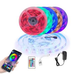 Tuya WiFi Wireless RGB Smart Strip Lights 50meter 24 Key Remote Music Sync Rgb Led Lights