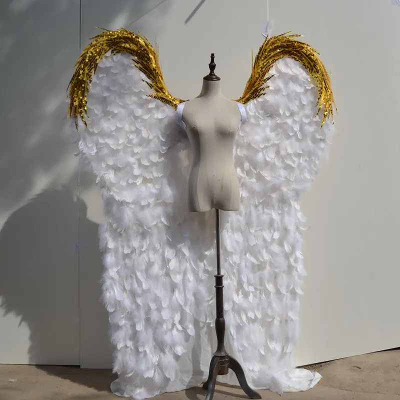 White Feather Angel ปีกแสดงสำหรับผู้ใหญ่ปีก Catwalk ชุดชั้นในแฟชั่น COSPLAY PARTY ปีกสวมใส่