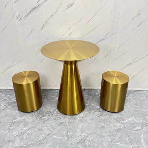 Tavolino da Caffè Moderno Italiano a Forma di Cono con Bordi in Acciaio Inossidabile per Soggiorno, Hall d'Hotel e Arredamento per Club - Product Image 1