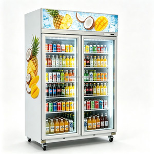 Réfrigérateur commercial vertical à porte vitrée, refroidissement par air, 2 portes, compresseur monté en hauteur - Product Image 6