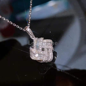 Longshine 18k or nœud carré diamant de luxe femme beau collier - Product Image 4