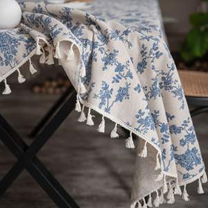 Nappe en lin de coton vintage Bubaba avec glands housse anti-poussière pour <span class=keywords><strong>Table</strong></span> <span class=keywords><strong>basse</strong></span> domestique en gros - Product Image 6