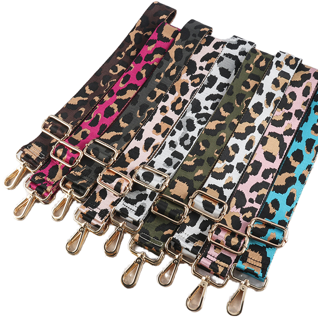 Trendy Custom Contrasting Color Leopard Print Crossbody Bag Accessories Adjustable and Replaceable Wide Handbag Strap