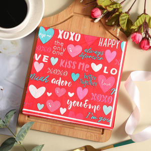 Servilletas listas para enviar 1/4 pliegues 33*33cm Día de San Valentín papel tisú panadería bebida decorativa 2 capas servilleta impresa - Product Image 2