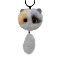 Gantungan Kunci Boneka Lucu 16cm dengan Ekor Bergoyang dan Suara Mengeong, Mainan Kucing, Hiasan Tas, Ornamen Mobil, Dekorasi Taman