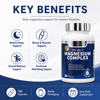 OEM/ODM Capsules de complexe de magnésium 10-en-1, 120 capsules, complément alimentaire en marque privée
