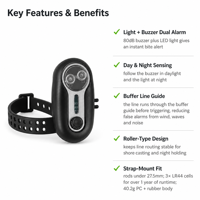 Alarm Gigitan Ikan, Lampu LED & Alarm Bunyi Ganda, Alarm Gigitan Pancing Laut Sensitivitas Tinggi untuk Memancing Ikan Mas