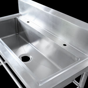 Fregadero Comercial de Acero Inoxidable 304, Montado en el Suelo, Acabado Pulido, Resistente a la Corrosión, para Uso en Cocina - Product Image 1