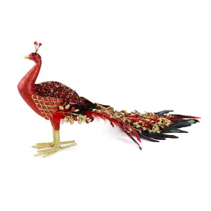 Manufacturer Front Door Hanging Ornaments Made In China Wholesale Factory Price Bird Art Blue Peacock Christmas Ornament