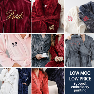 Invierno más tamaño largo con capucha polar <span class=keywords><strong>Rob</strong></span> ligero suave cálido polar Albornoz ducha Spa bata larga - Product Image 3