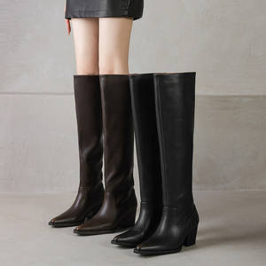 Bottes élégantes sur mesure pour femmes, au-dessus du genou, mode automne-hiver 2025, <span class=keywords><strong>talon</strong></span> haut de 6,5 cm, bottes cuissardes pour femmes, tailles 34-40 - Product Image 2