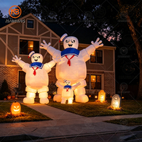 Décoration de jardin gonflable Stay Puft Marshmallow Man Ghostbusters, géant gonflable Marshmallow Man pour la décoration de pelouse d'Halloween