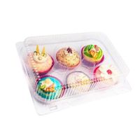 Boîtes individuelles pour cupcakes en plastique jetable à 4 cavités, transparentes, en forme de coquille, pour cupcakes et muffins, vente en gros