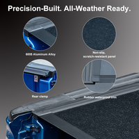Couverture de benne de camion à profil bas en alliage avec verrouillage sécurisé, pliable en quatre parties, pour Ford F-150 250 350 Ranger 2020-2026 et Chevy Silverado avec benne de 6'10 pouces