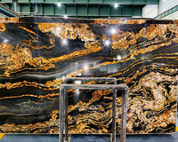 Centrale fantastique du brésil, granit noir avec veines dorées, pour établi de cuisine