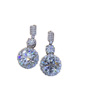 Pendientes de Plata 925 Originales con Moissanita de Corte Brillante de 12 Quilates en Total, Regalo para Niños, Joyería Fina para Bodas - Product Image 4