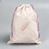 Sac à cordon pliable simple en non-tissé laminé résistant à l'eau avec logo personnalisé pour chaussures, sac de sport, rangement artisanal