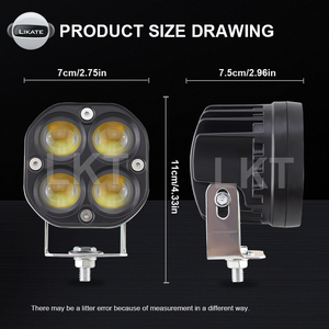 LKT Hot Selling Auto Lighting Systems 5d Potical Lens Spot Beam Yellow White 3inch 40w Led Work Light pour Truck Car - Product Image 3