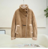 Nouvelle Veste Courte en Daim et Fourrure de Mouton pour Femme 2026, Doublure en Laine d'Agneau, Tendance et Chaude JT609