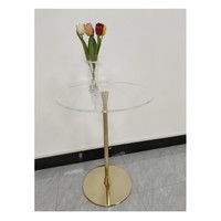 Pupitre de conférence moderne en acrylique doré avec support en acier inoxydable pour mariages, bureaux et salles de classe