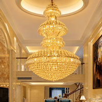 Lustre en cristal de style européen pour villa de luxe, salon duplex, projet d'hôtel grandeur nature, hall moderne et luxueux