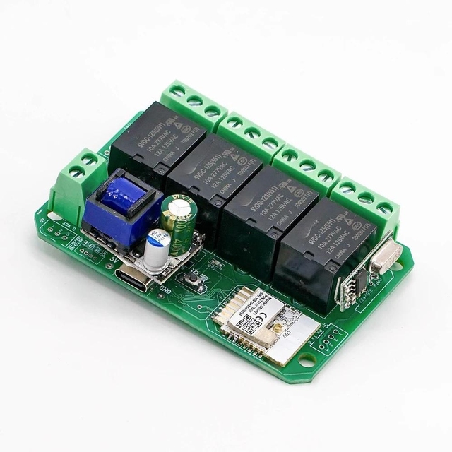Tuya 4CH WiFi/Zigbee Remote Control Smart Switch DC 7-27V AC 85-250V DIY Relay Module for Garage Door Smart Light Control......