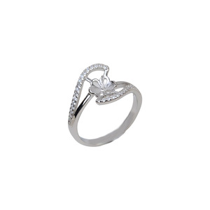 Anillo Abierto de Plata S925 para Mujer, Ajustable, con Perla y Accesorios para DIY, Bandeja Vacía de 43 mm - Product Image 5