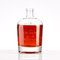Bouteilles en verre personnalisées de luxe en gros, bouteilles en verre vides pour spiritueux, pour la fabrication artisanale de bourbon, rhum, emballage de boissons haut de gamme