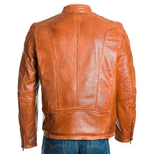 Veste de moto en cuir de vachette véritable de qualité supérieure pour homme, veste en cuir noir vintage, veste de motard slim fit pour homme - Product Image 2