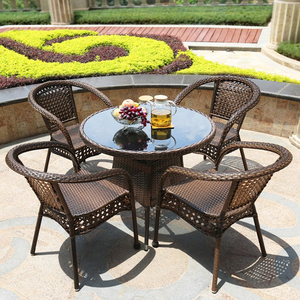 Muebles de ratán para exteriores, <span class=keywords><strong>mesa</strong></span> de comedor <span class=keywords><strong>y</strong></span> jardín, protección UV para Hotel, Patio, restaurante - Product Image 2