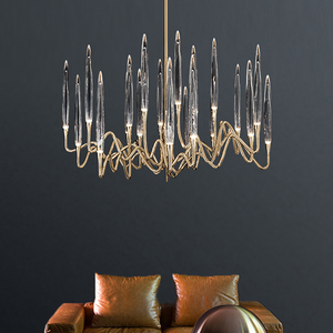 Hiện Đại Mỹ pha lê LED Đèn chùm với sắt cho phòng khách khách sạn biệt thự trang trí chiếu sáng 15 90 ánh sáng mặt dây chuyền cho phòng ngủ - Product Image 4