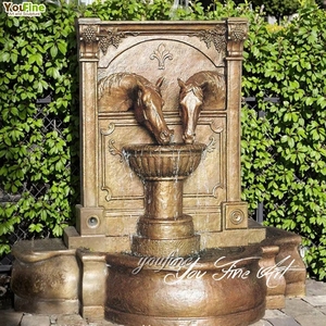 Fontana a Muro con Cavallo in Bronzo per Decorazione Giardino Esterno - Product Image 3