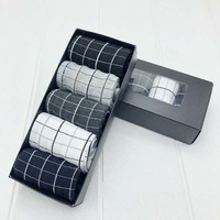 Chaussettes en boîte, chaussettes de ville classiques en coton pour hommes, avec logo personnalisé, chaussettes de travail de luxe en gros