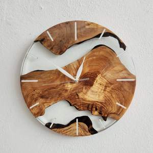 Reloj de Pared Moderno de Resina y Madera, Artesanía en Resina, Duradero, Hecho a Mano, Elegante, Funcional y Estilizado, Ideal para la Sala de Estar - Product Image 6
