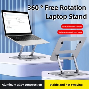 Aluminum Rotatable <strong>Computer</strong> Stand With 360 Rotating <strong>Base</strong> Para Laptops Ergonomic Foldable Laptop Riser for Desk - Product Image 2