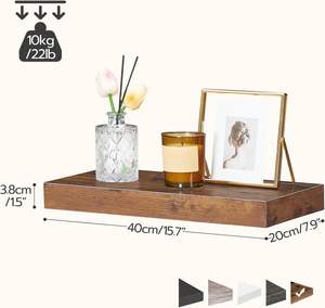 Étagère murale flottante en bois au design moderne, style américain, multifonctionnelle pour cuisine, salle à manger, salon, chambre, salle de bain, armoire, maison - Product Image 2