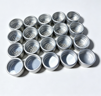 Pot en aluminium recyclable pour cosmétiques avec fenêtre transparente, plusieurs tailles, organisateur pour fournitures d'onglerie, rangement pour strass et bandes de sable