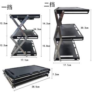 Étagère de rangement pliable à trois niveaux Fiery Fox 17,1 cm x 30,3 cm, étagère de camping portable multi-niveaux avec design télescopique - Product Image 1