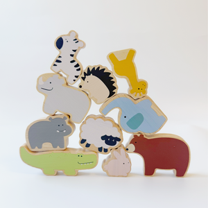Jouet éducatif interactif pour tout-petits, blocs d'empilage en bois écologiques représentant des <span class=keywords><strong>animaux</strong></span> de la forêt, Montessori, développement de la motricité fine - Product Image 2