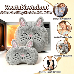 Offre Spéciale : <span class=keywords><strong>Coussin</strong></span> <span class=keywords><strong>chauffant</strong></span> en peluche pour <span class=keywords><strong>chat</strong></span>, compatible <span class=keywords><strong>micro</strong></span>-ondes, avec masque oculaire pour les crampes menstruelles - Product Image 3