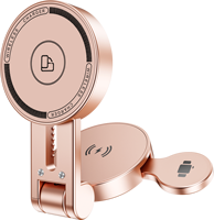 Support de chargeur sans fil magnétique pliable à double axe 3 en 1 avec port Type-C pour téléphone, montre, écouteurs, bureau, voyage, portable