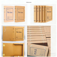 Caja de Almacenamiento de Papel Kraft de Gran Capacidad, Engrosada, Libre de Ácido, Materiales Reciclados, Laminada, para Archivos y Documentos, con Logotipo Personalizado